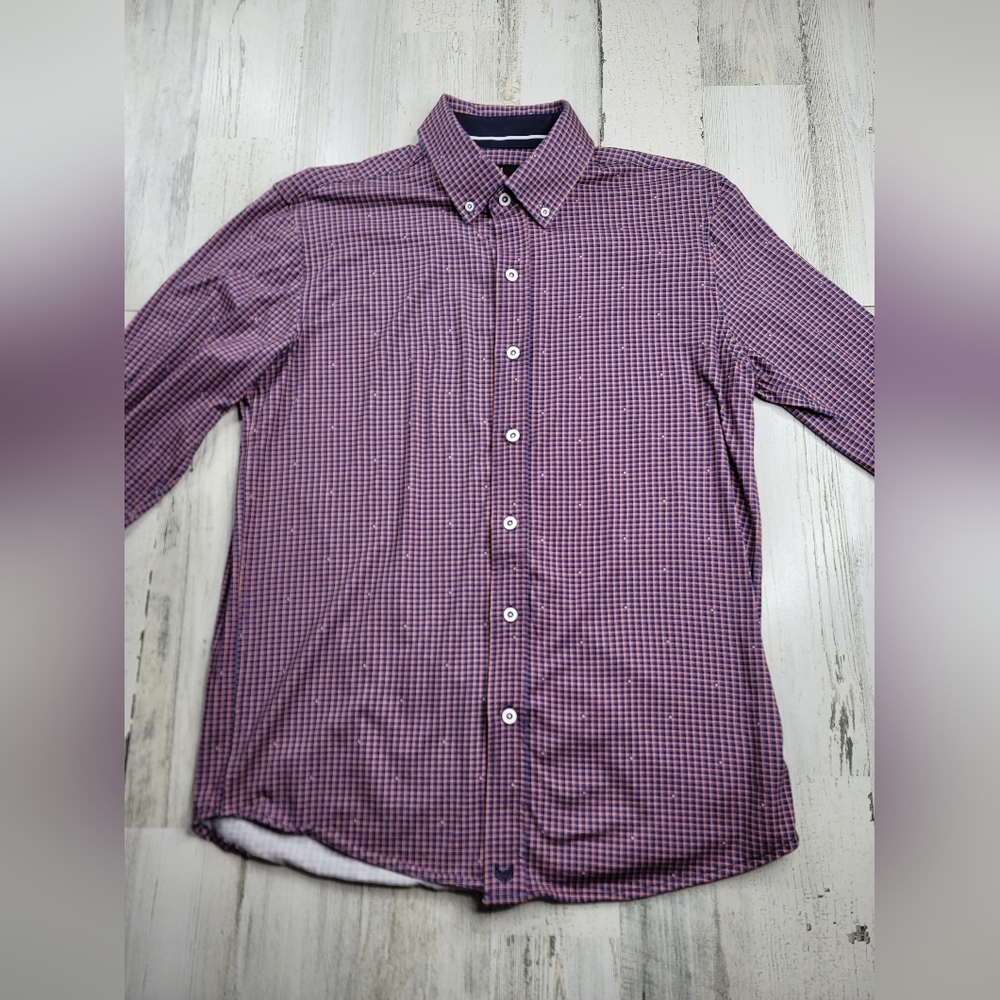 Butter Cloth Regular Fit Button Up Long Sleeve Flip Cuff Shirt Men's Size M